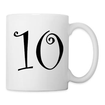 10. 10 YEARS. 10th ANNIVERSARY. 10 YEAR ANNIVERSARY. - Mug - white - Right