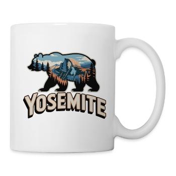 Yosemite Bär - Nationalpark Outdoor Design - Tasse - Weiß - Rechts