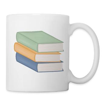Pastel Colored Stack of Books - Mug - white - Right