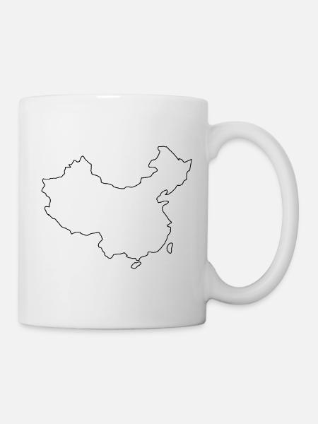 China-Karte - Tasse - Weiß