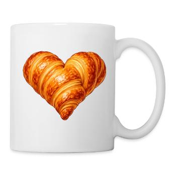 Illustration de croissant en forme de cœur - Mug blanc - blanc - Droite