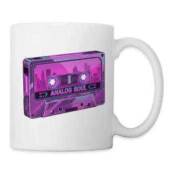 Retro Analog Soul Chrome Kassette Synthwave - Tasse - Weiß - Rechts