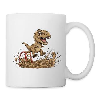 Dino saute dans la boue - Mug blanc - blanc - Droite