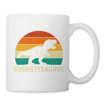 Sobrietysaurus Lustiger Nüchtern Erholung AA NA - Tasse - Weiß - Rechts