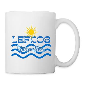 Lefkos Karpathos Sonnenwellen-Logo - Tasse - Weiß - Rechts