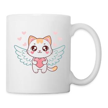 Pastel Heart Angel Cat - Mug - white - Right