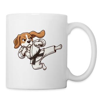 Cool chien de coup de pied sauté de Kung-Fu Karate Rapetou - Mug blanc - blanc - Droite