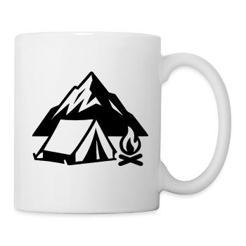Bergcamping Zelt Feuer Gipfel - Tasse - Weiß - Rechts