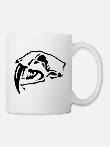 Sabre-toothed Tiger Skull - Mug - white