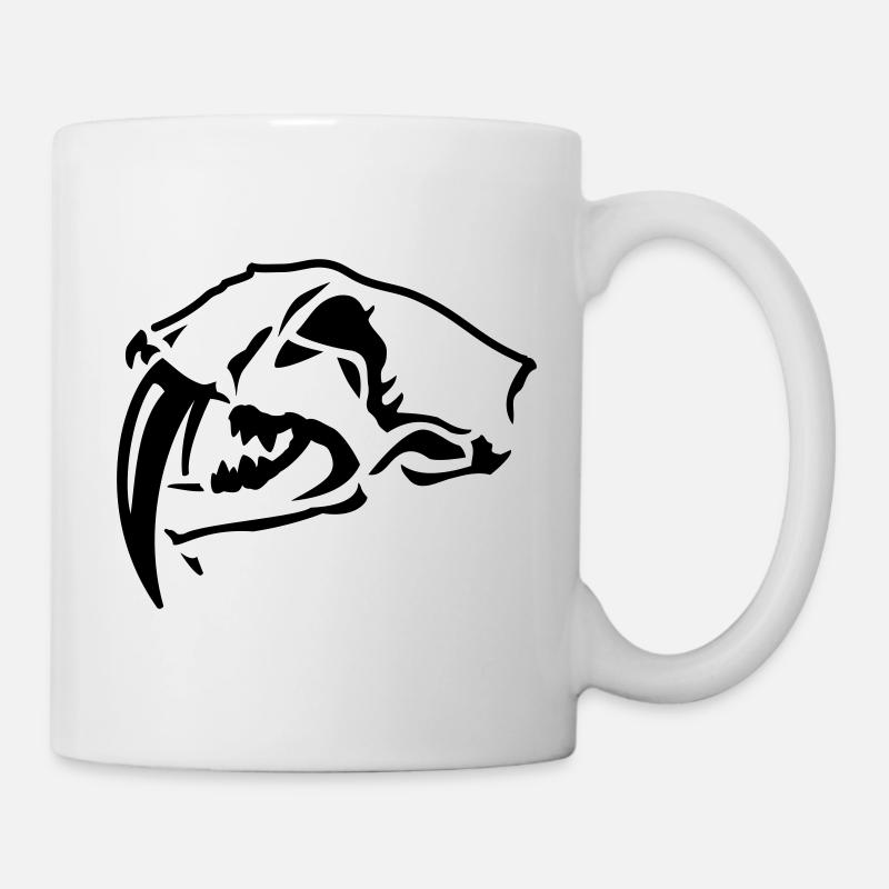 Crâne de tigre à dents de sabre - Mug blanc - blanc