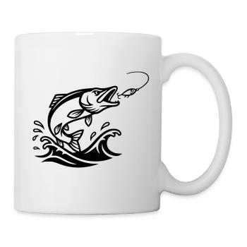 Hecht Raubfisch Silhouette - Tasse - Weiß - Rechts