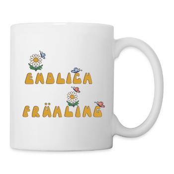 Spring at last with flowers and butterflies - Mug - white - Right