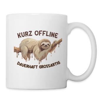 Faultier - Kurz Offline dauerhaft großartig - Tasse - Weiß - Rechts