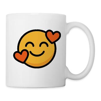 Sourire avec des cœurs aimants - Mug blanc - blanc - Droite