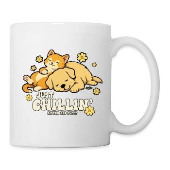 Just Chillin' Kitten and Puppy - Mug - white - Right