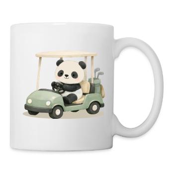 Panda im Golfcart Illustration  - Tasse - Weiß - Rechts