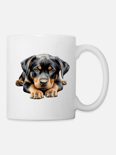 Rottweiler Puppy - Tasse - Weiß