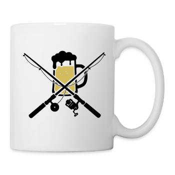 Angelruten Bierkrug Wappen - Tasse - Weiß - Rechts