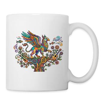 Phoenix Nature Music Tuning Guitar Pattern Motif - Mug - white - Right