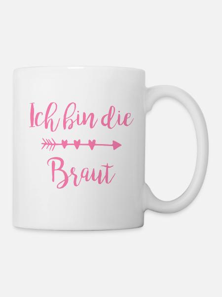 I Am The Bride Heart Arrow Script - Mug - white