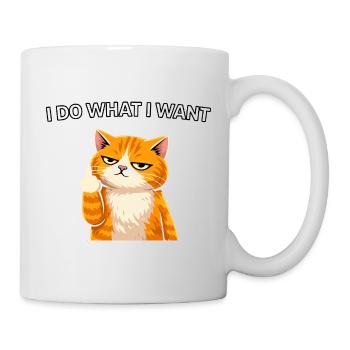 Freche Katze, ich mache, was ich will - Tasse - Weiß - Rechts