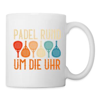 Padel Sport PADEL RUND UM DIE UHR Lustig - Tasse - Weiß - Rechts