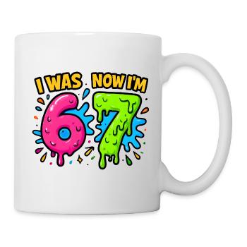 7. Geburtstag Kinder 67 Meme Humor Geschenkidee - Tasse - Weiß - Rechts