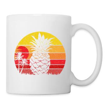 Coucher de soleil de plage vintage d’été à l’ananas - Mug blanc - blanc - Droite
