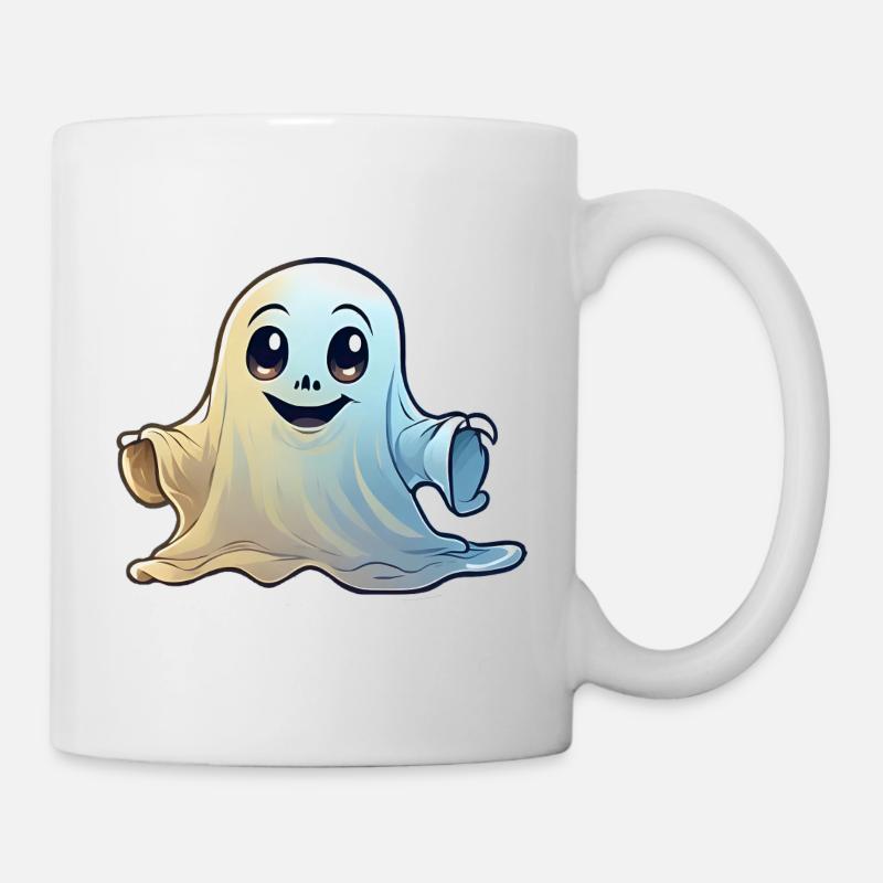 Dessin animé fantôme amical - Mug blanc - blanc
