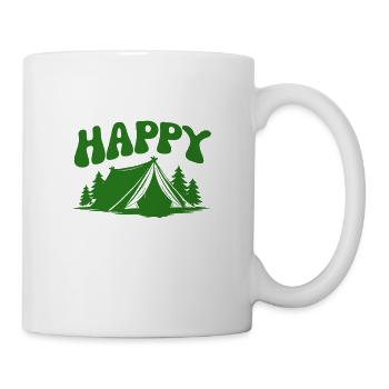 Fröhlicher Camper im Wald - Tasse - Weiß - Rechts