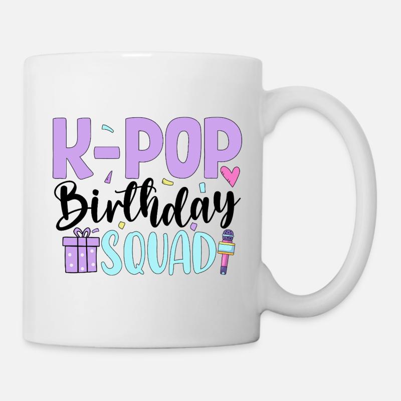 Équipe d’anniversaire K Pop - Mug blanc - blanc