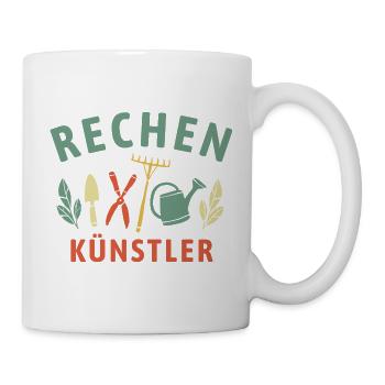 Rechen Künstler - Retro Gärtner Natur - Tasse - Weiß - Rechts
