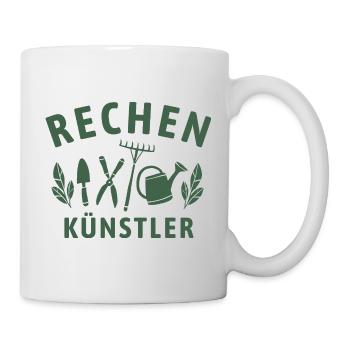 Rechen Künstler - Retro Gärtner Natur - Tasse - Weiß - Rechts