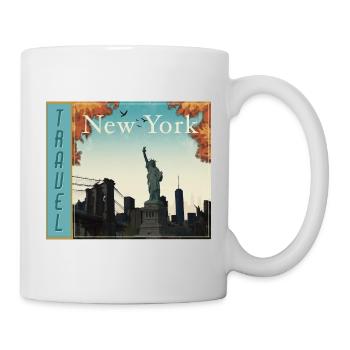 New York Travel Retro Reiseposter - Tasse - Weiß - Rechts