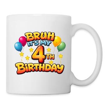 4th birthday shirt birthday shirt for boy 4 year - Mug - white - Right