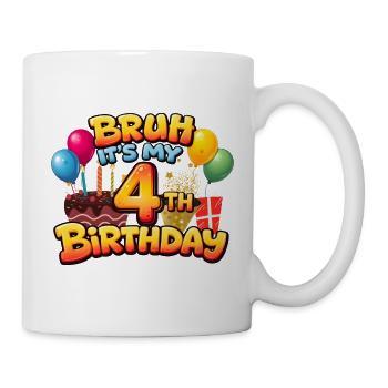 4th birthday shirt birthday shirt for boy 4 year - Mug - white - Right