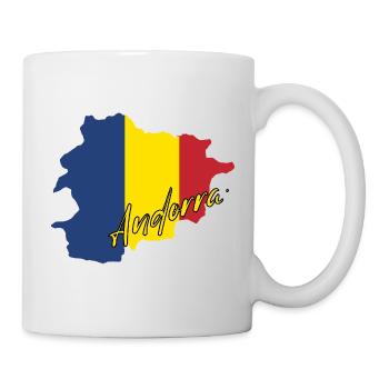 Karte mit der Flagge von Andorra, ich liebe Andorra - Tasse - Weiß - Rechts