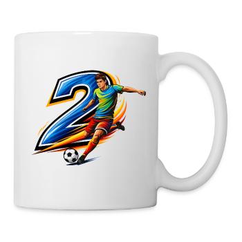 Number 2 Soccer Shirt Player Action Design - Mug - white - Right