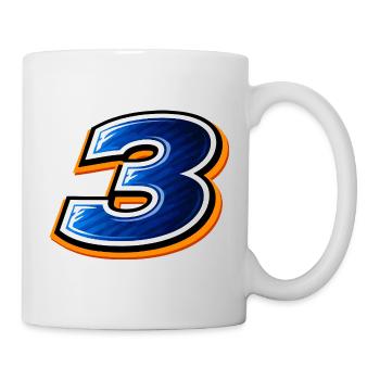 Nummer 3 Fußball Trikot Design Sportlich - Tasse - Weiß - Rechts