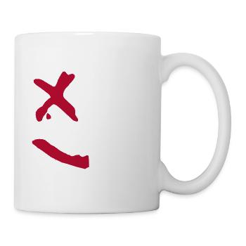 Evil Smile.y Face X-Eyes Graffiti Red White - Mug - white - Right