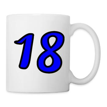 18. 18 ANS. 18e ANNIVERSAIRE. ANNIVERSAIRE 18 ANS. - Mug blanc - blanc - Droite