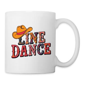 Line Dance Farbenpracht mit Cowboyhut - Tasse - Weiß - Rechts
