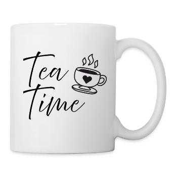 Citation du scénario de l’heure du thé Mignonne Conception de tasse à café - Mug blanc - blanc - Droite