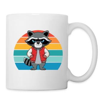 Naughty Retro Raccoon for Raccoon Lovers - Mug - white - Right