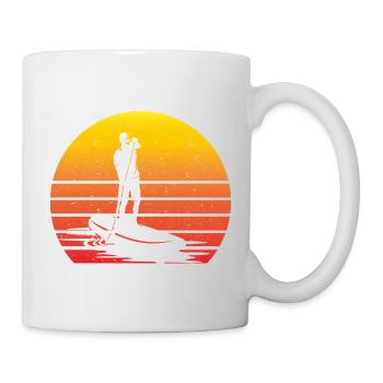 SUP Retro Stand Up Paddling Vintage Sunset - Tasse - Weiß - Rechts
