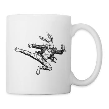 Heavy Metal Osterhase Rocker Ostern Hardcore Hase - Tasse - Weiß - Rechts
