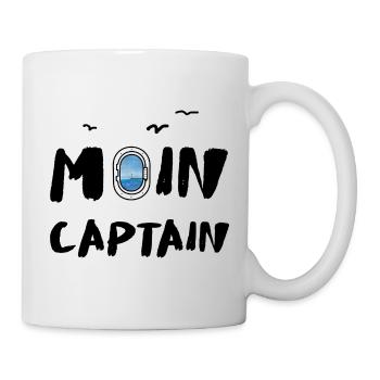 Moin Captain Meer Möwe See Reise Seefahrt - Tasse - Weiß - Rechts