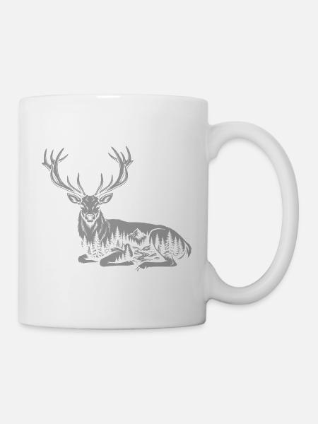 Hirsch - Tasse - Weiß