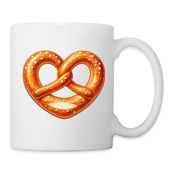 Brezel Herz Backen Bäcker Design - Tasse - Weiß - Rechts