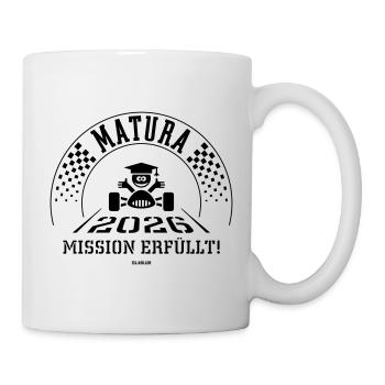Matura 2026 – Mission Erfüllt (Zieleinfahrt / B) - Tasse - Weiß - Rechts